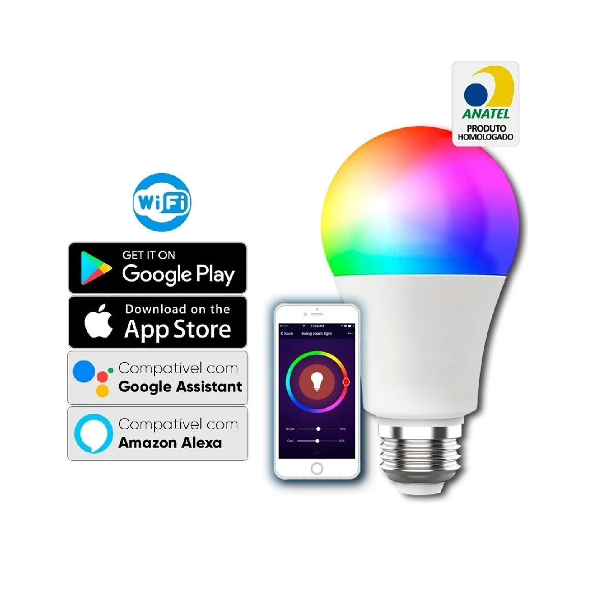 LAMPADA LED BULBO RGB SMART 9W GAYA