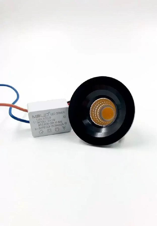 MINI SPOT LED COB QDR 3W 3000K PT