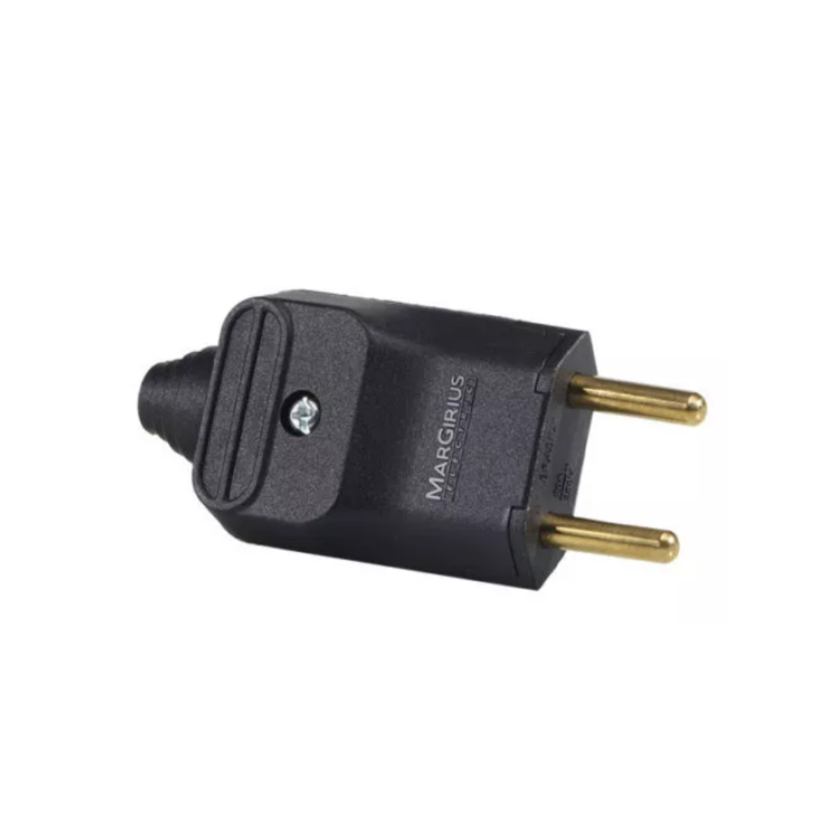 PINO ABNT 2P 20A MACHO RETO PRENSA CABO PRETO - MARGIRIUS