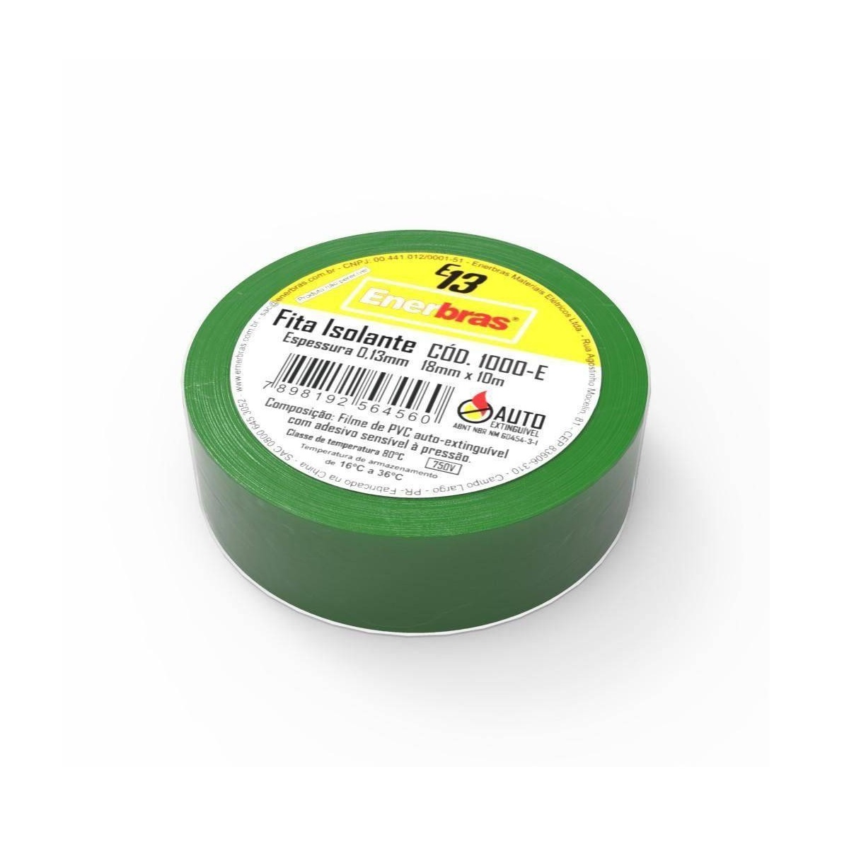 FITA ISOLANTE COLORIDA 10 METROS VERDE