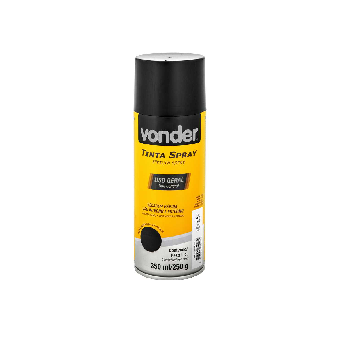 SPRAY TINTA PRETO FOSCO 350ML - VONDER