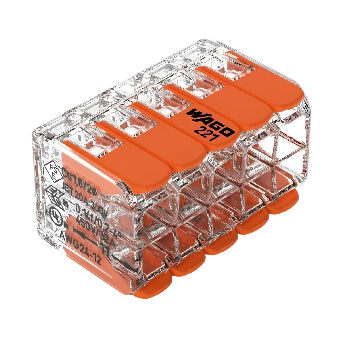 CONECTOR EMENDA E DERIVACAO  10P 32A 0,11/4MM WAGO