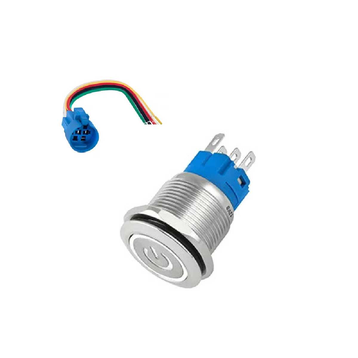 CHAVE LIGA DESLIGA LED EMBUTIR 12V/24 METALICA 19MM