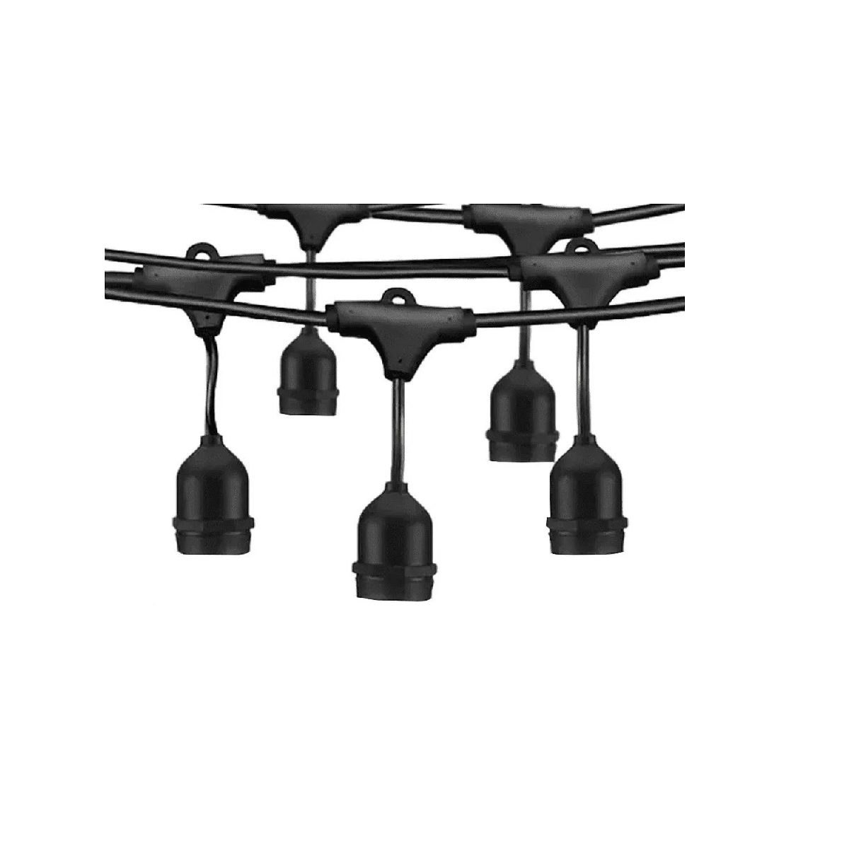 VARAL DE LUZES FESTÃO - 10M X 10 SOQ X CABO PRETO