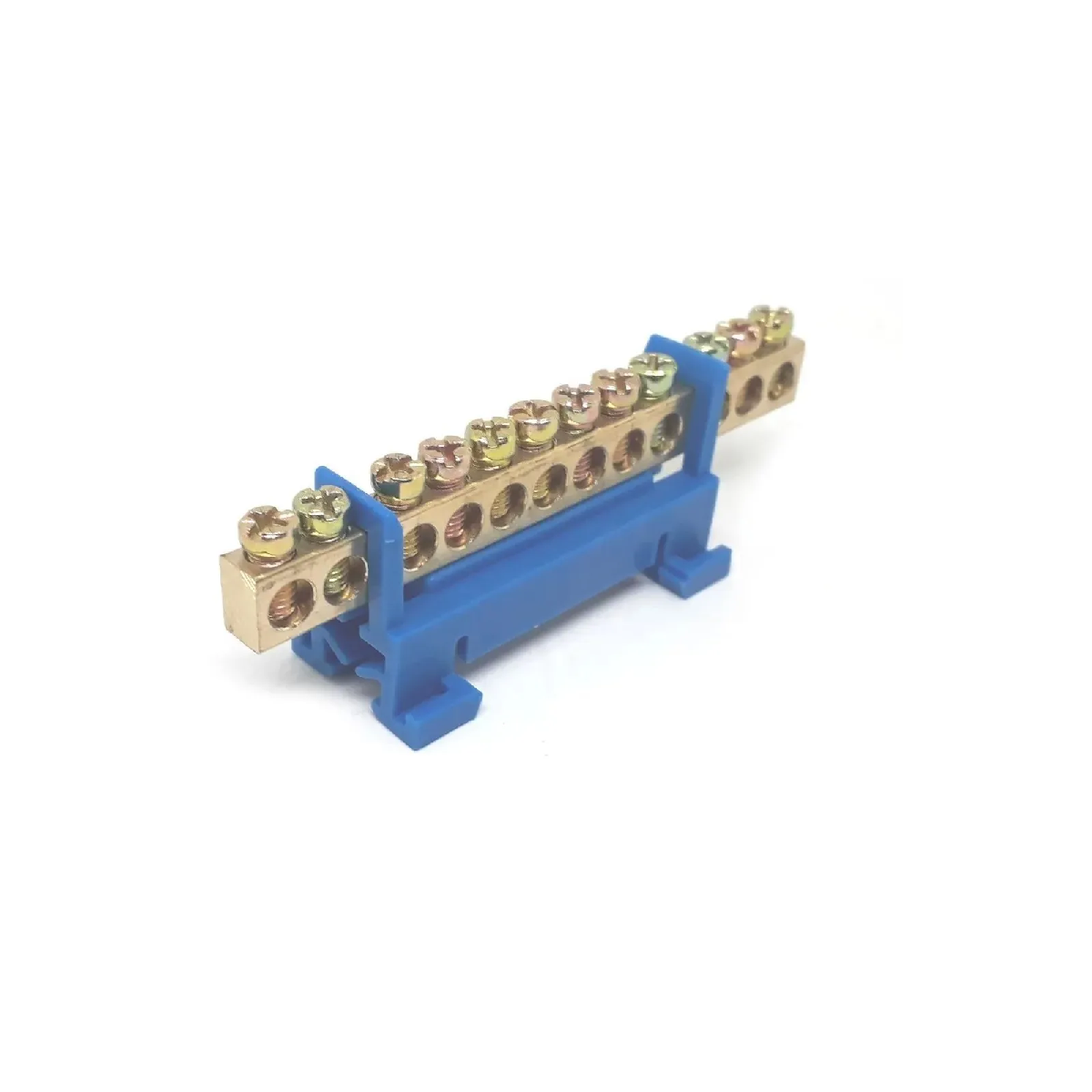 BORNEIRA 12 FUROS C SUPORTE DIN AZUL
