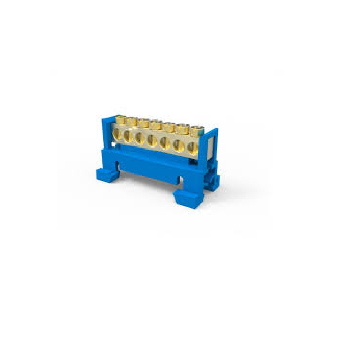 BORNEIRA 7 FUROS COM SUPORTE DIN AZUL