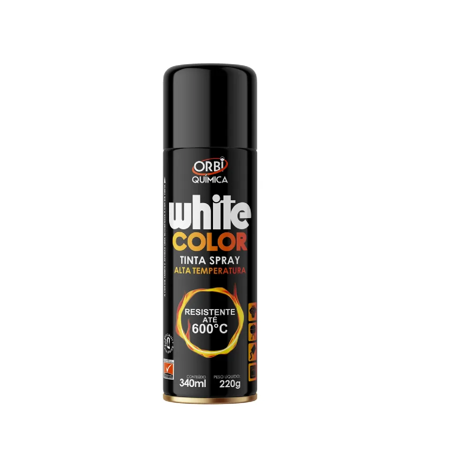 SPRAY TINTA ALTA TEMPERATURA PRETO 400ML/215G - ORBI