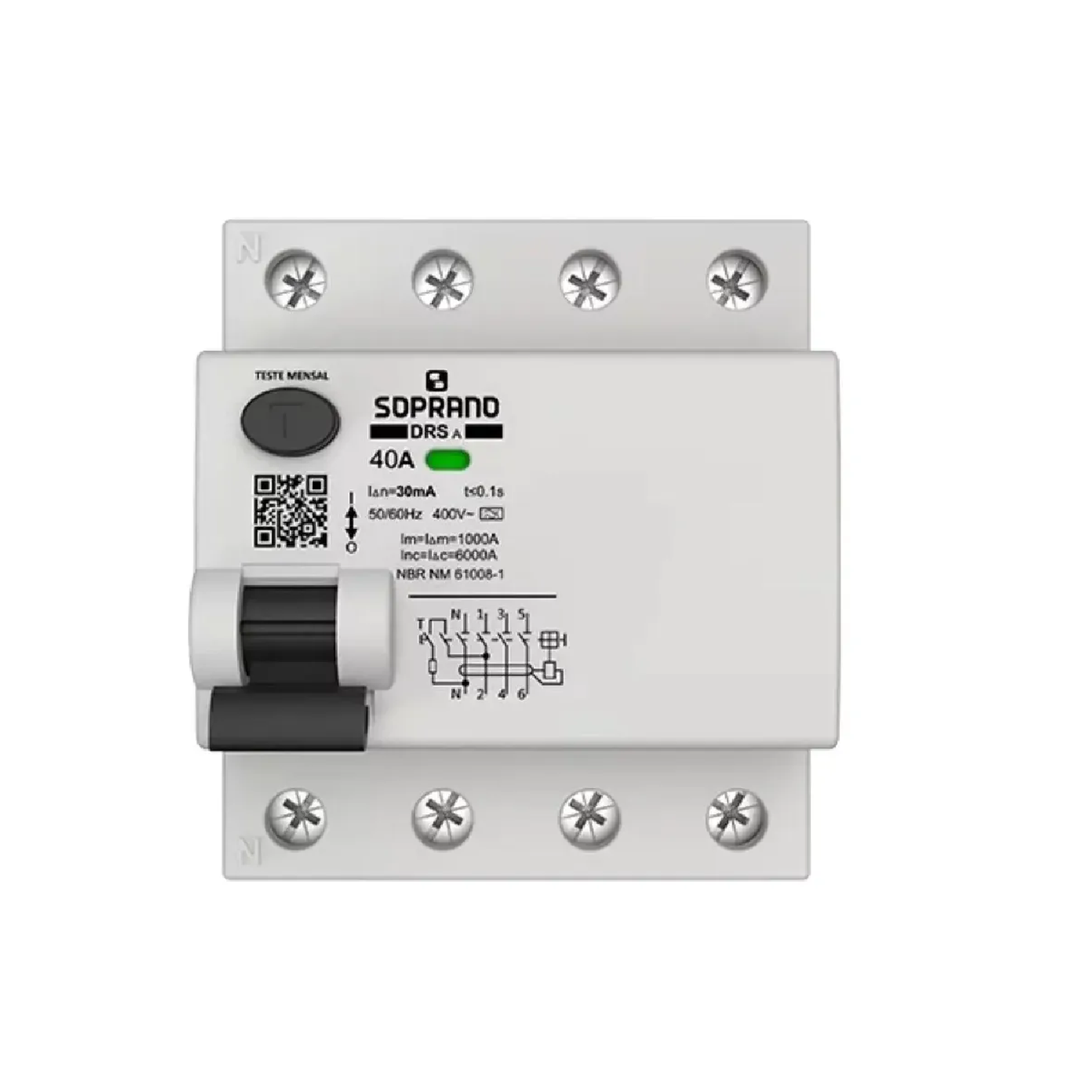 INTERRUPTOR DIFERENCIAL TIPO A 4P  40A - SOPRANO