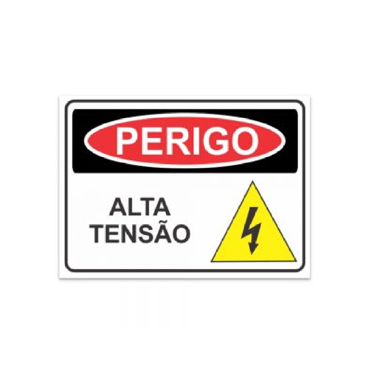 PLACA SINAL PERIGO ALTA TENSAO 15X20