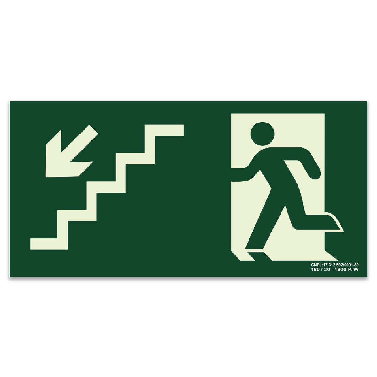 PLACA FOTOLUM ESCADA ESQUERDA P/ BAIXO 29X14,5CM