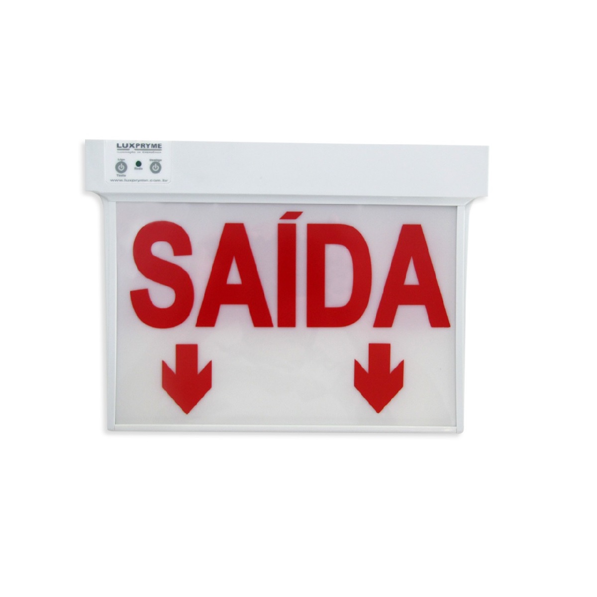 LUMINÁRIA DE EMERGÊNCIA SAIDA VERMELHA AUTONOMA DUPLA FACE