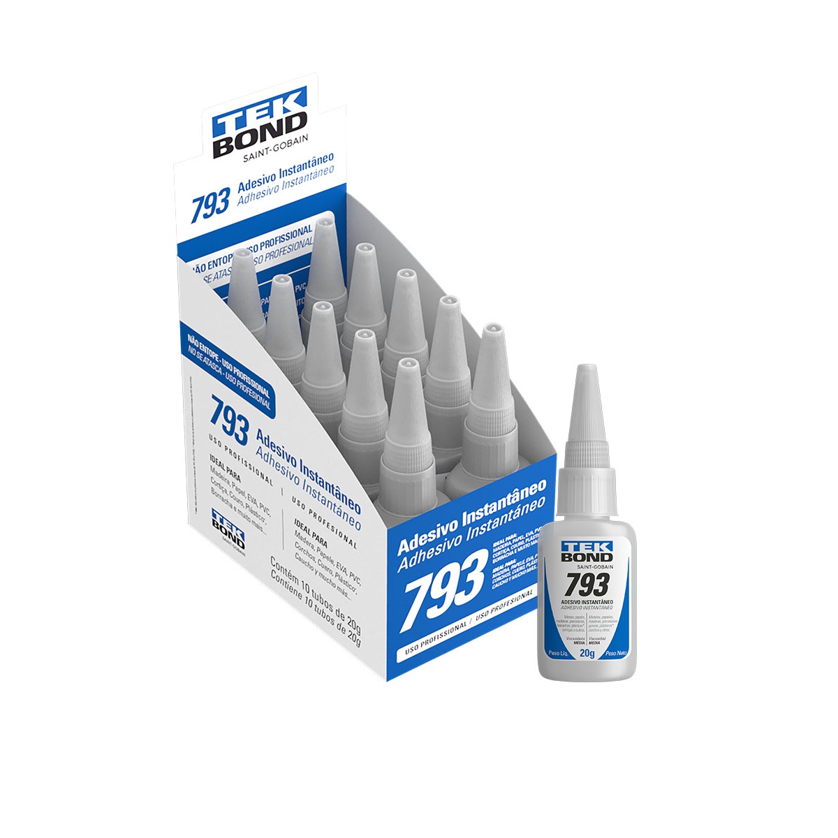 ADESIVO INSTANTANEO 793 20G BICO ANTIENTUPIMENTO