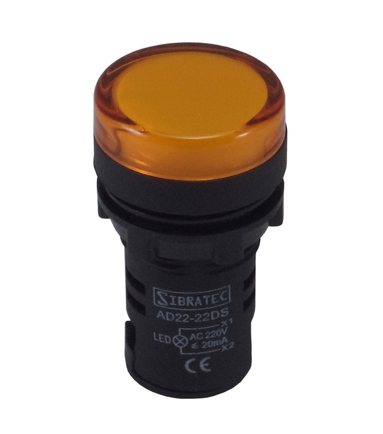 BOTAO SINALEIRO LED AMAR  220V