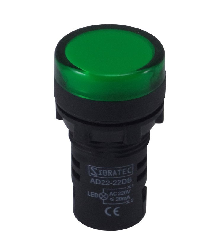 BOTAO SINALEIRO LED VERDE  220V