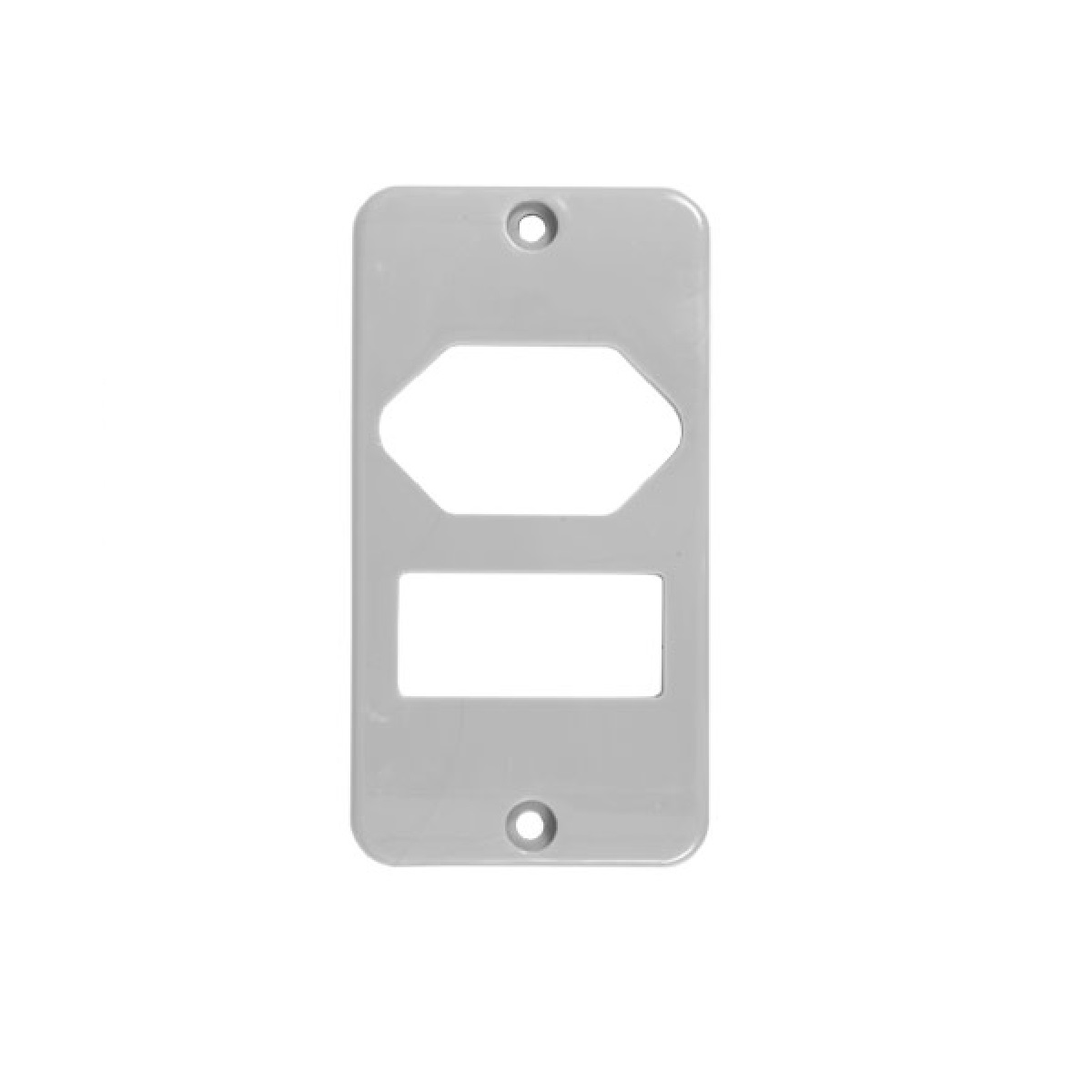 TAMPA CINZA 1 TECLA COM TOMADA 1/2  -3/4 INPOL