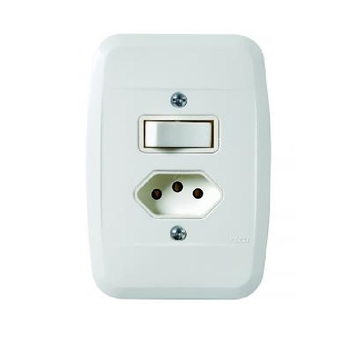 CONJUNTO 1 INTERRUPTOR SIMPLES COM TOMADA 20A  PEZZI 40.000