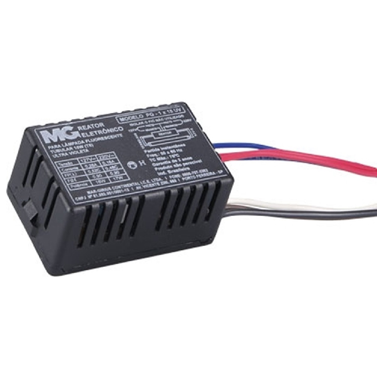 REATOR ELETRONICO 1 X 15W P/ LAMPADA ULTRA VIOLETA - MARGIRIUS