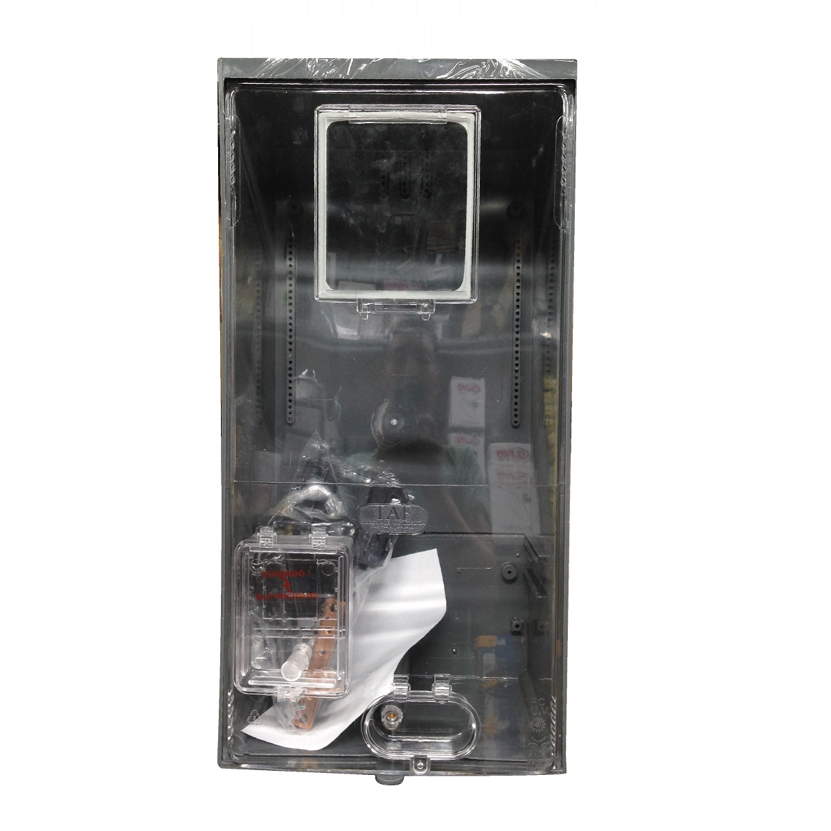 CAIXA MED TRIF POLICARB C/ SUP DPS--VIDRO