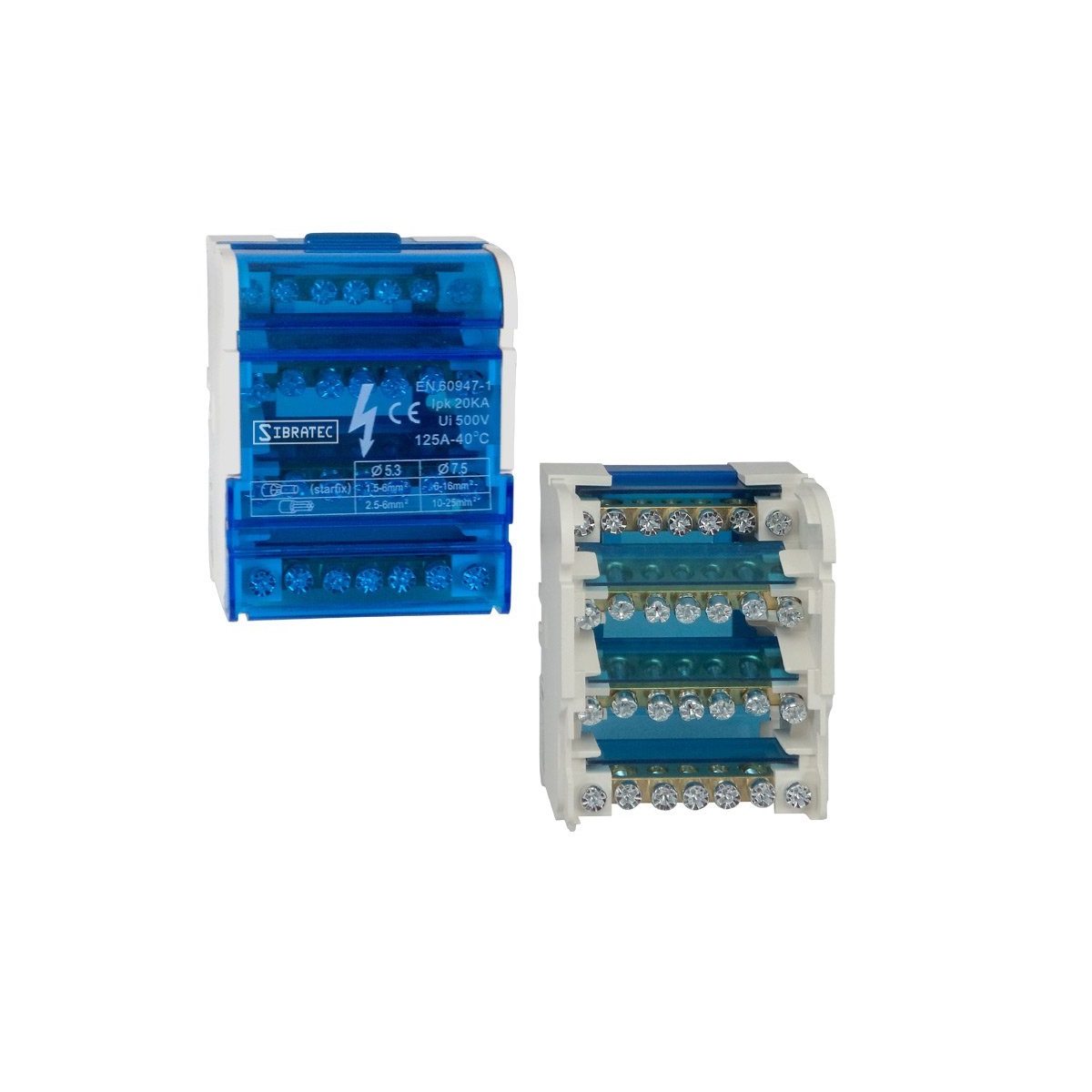 BARRAMENTO BLOCO TETRAFASICO 125A 7 LIGACOES - SIBRATEC