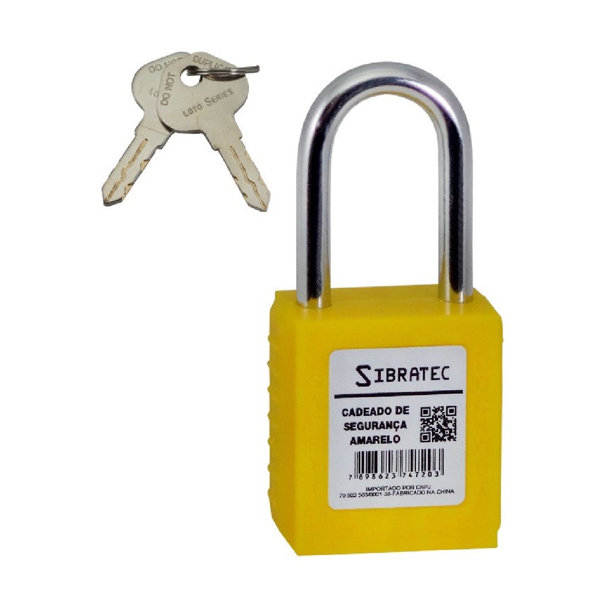 CADEADO DE SEGURANCA AMARELO SIBRATEC