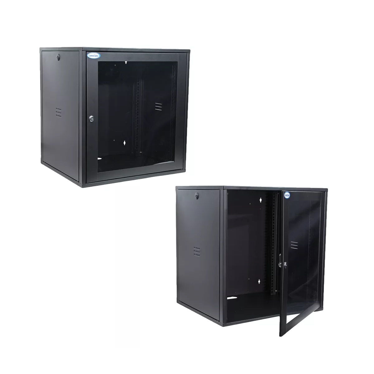 RACK  9U X 550MM PRETO PAREDE TAMPA ACRILICA