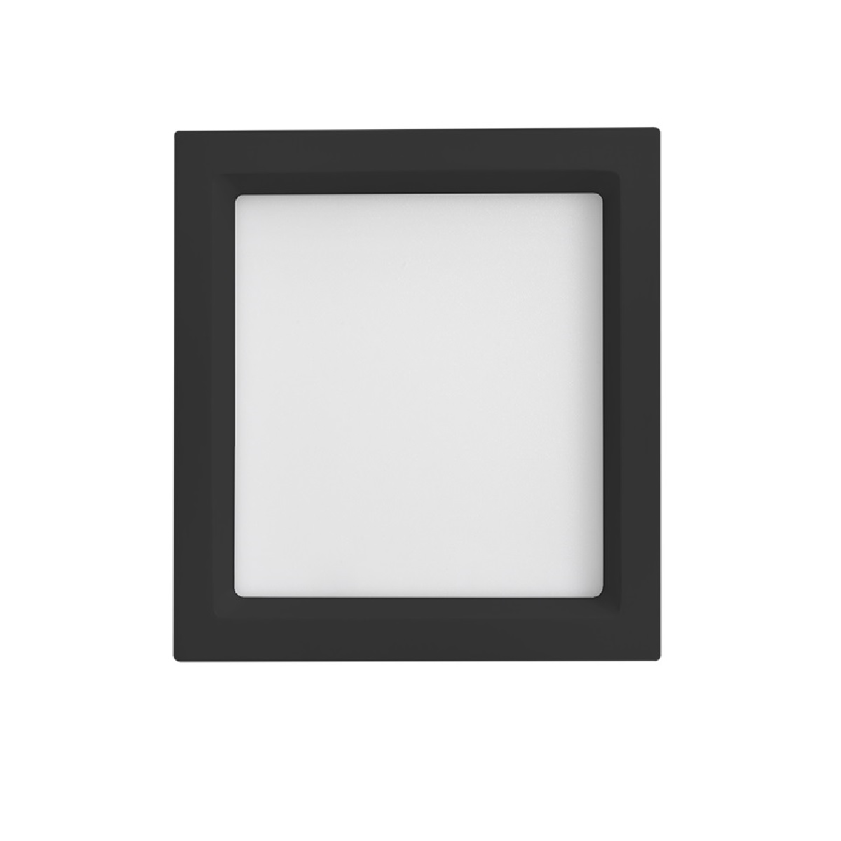 PLAFON LED QUADRADO PRETO 5700K 12W C/RECUO EMBUTI
