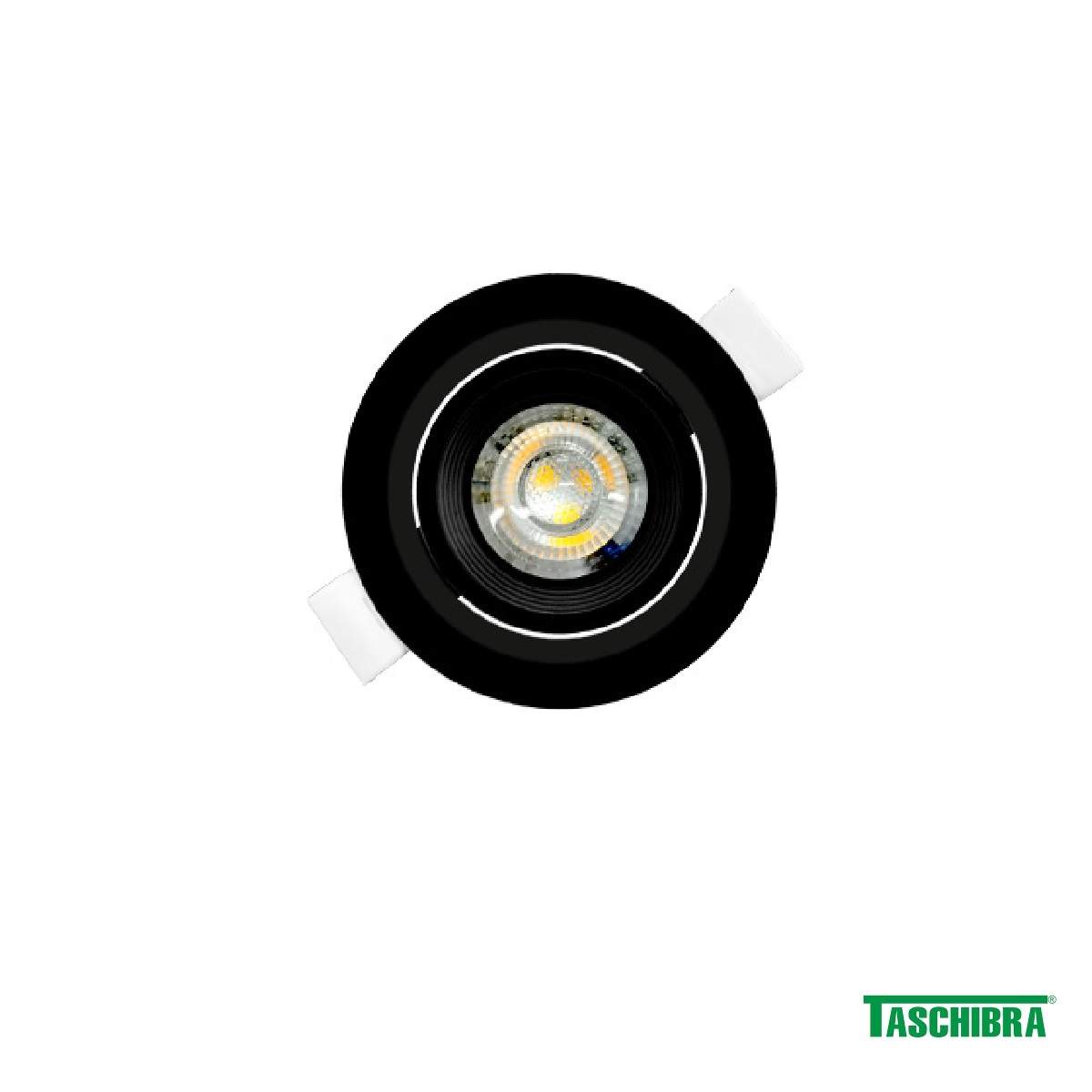 SPOT EMBUTIR REDONDO PRETO ALLTOP LED 3000K  5W - TASCHIBRA
