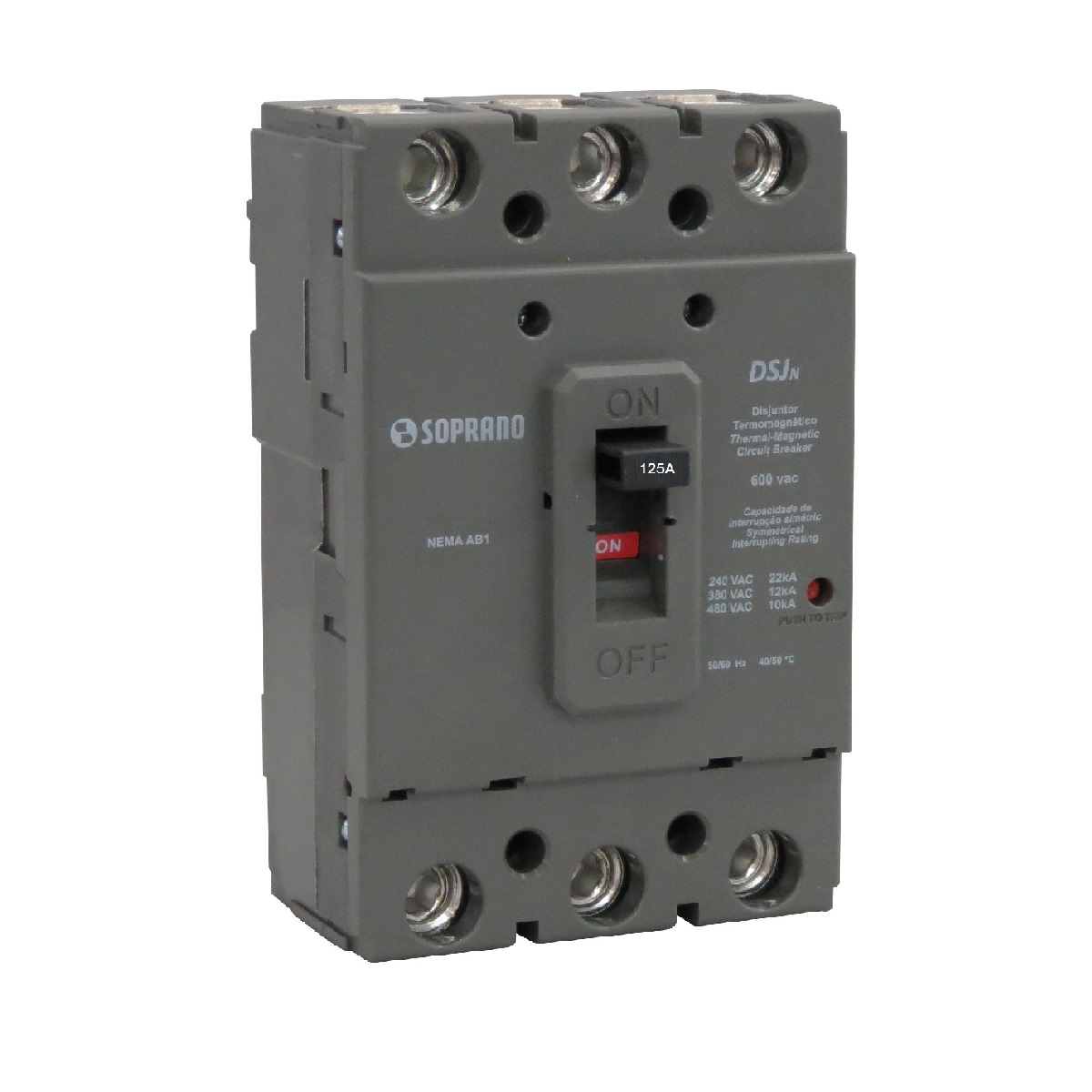 DISJUNTOR CAIXA MOLDADA 3X125A 12KA SOPRANO