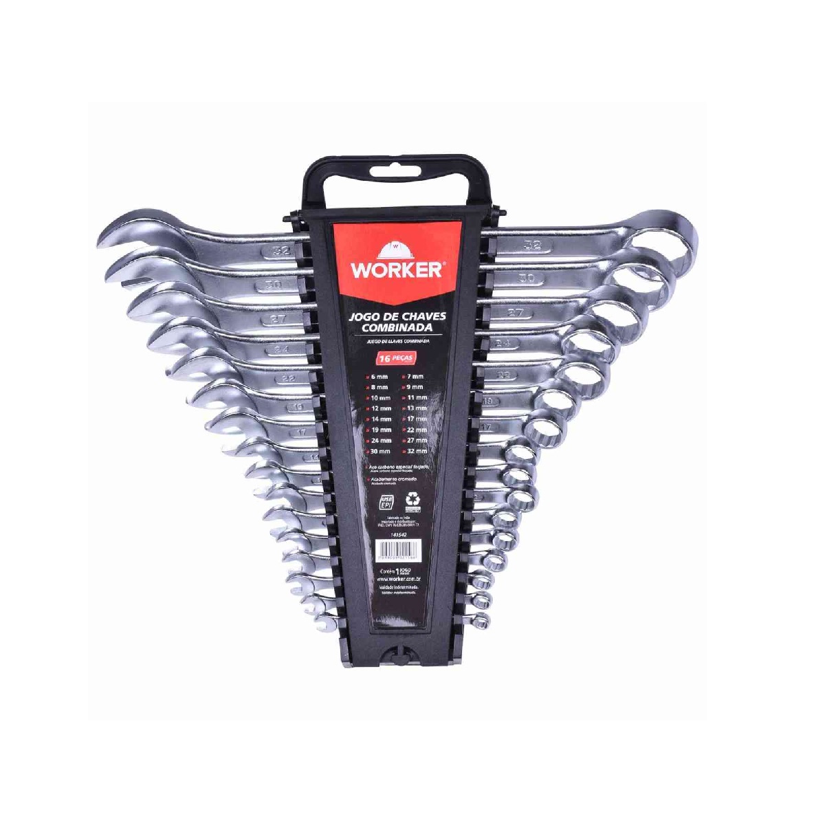 JOGO CHAVE COMBINADA 12PCS 6 A 14, 17, 19, 22MM  - TRAMONTINA