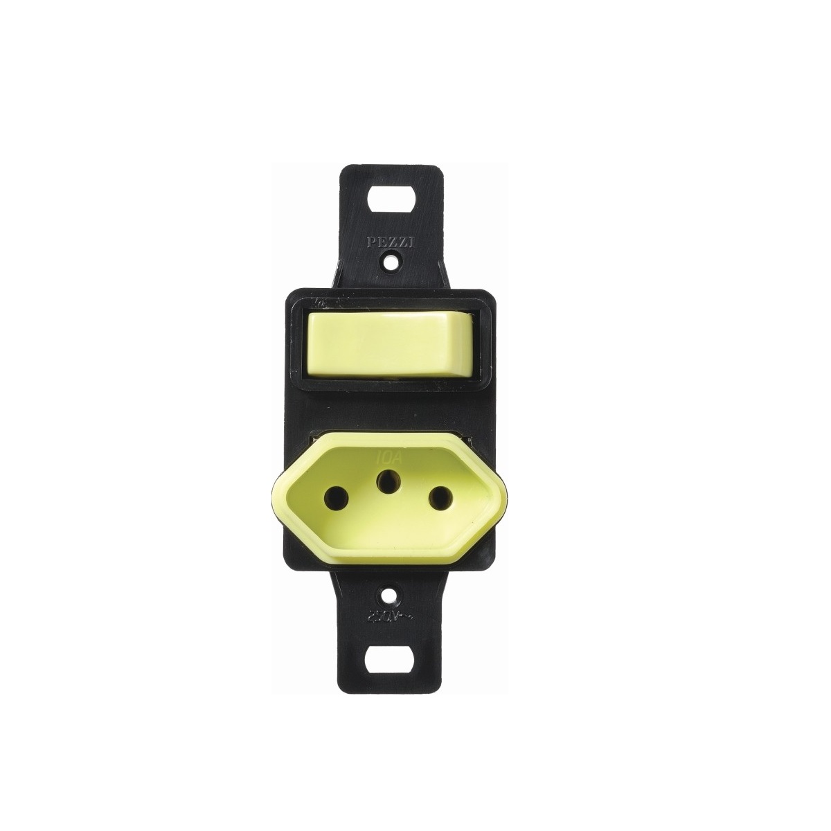 CONJUNTO 1 INTERRUPTOR PARALELO COM TOMADA 10A SEM PLACA PEZZI 10000