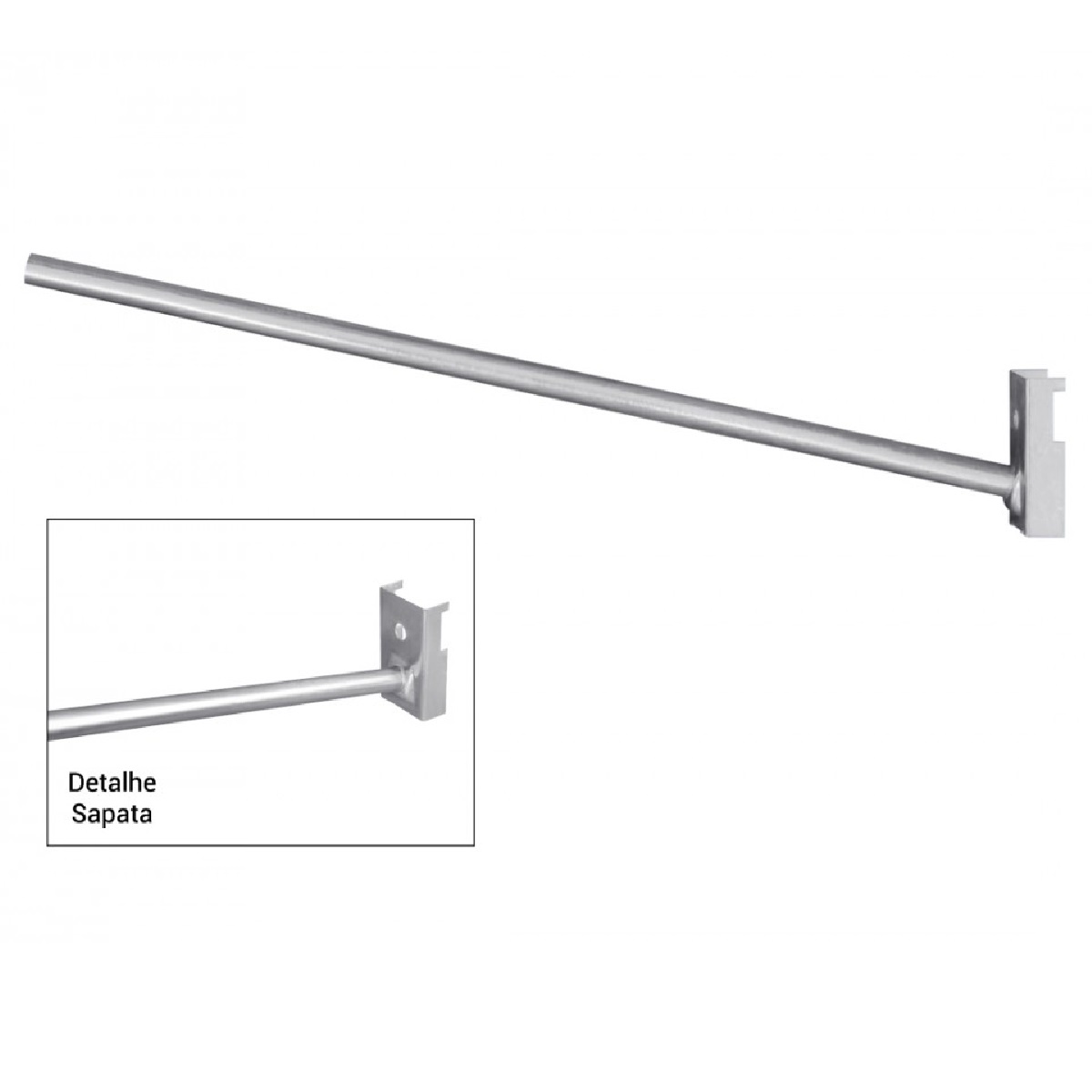 BRACO GALVANIZADO RETO 25,4MM X 1000MM - OLIVO