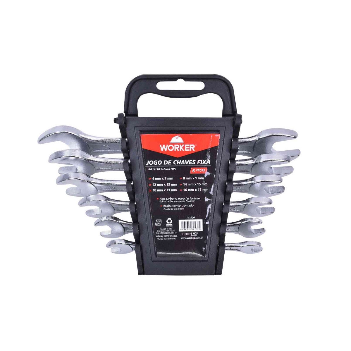 JOGO CHAVE FIXA  6PCS 6 A 17MM