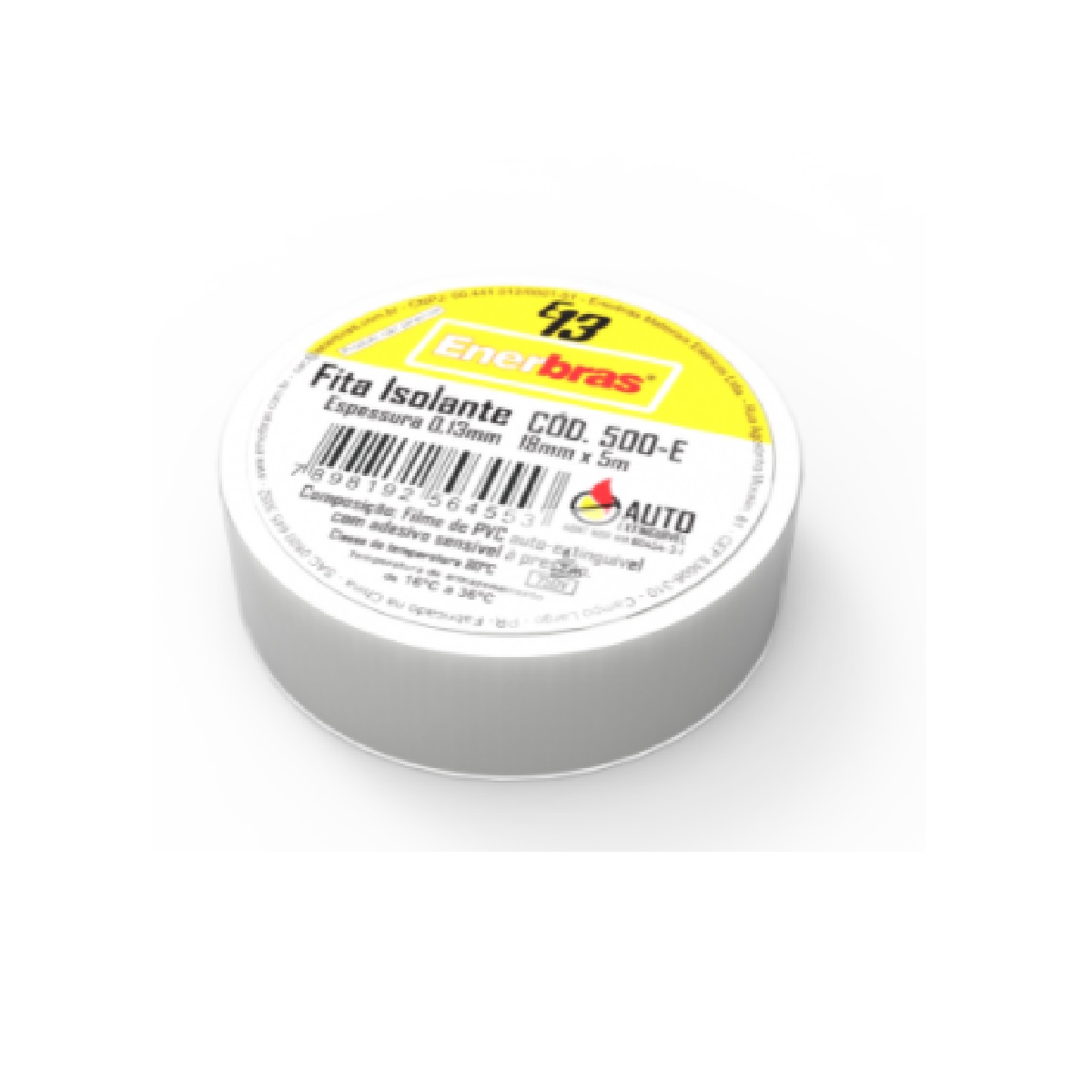 FITA ISOLANTE COLORIDA 10 METROS BRANCA