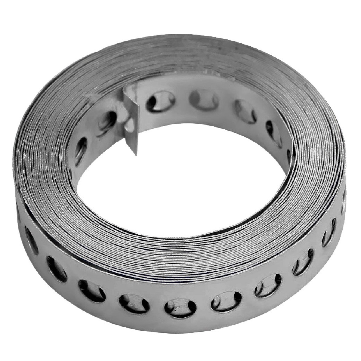 CINTA PERFURADA GALVANIZADA BOBINA 10MT 19MM