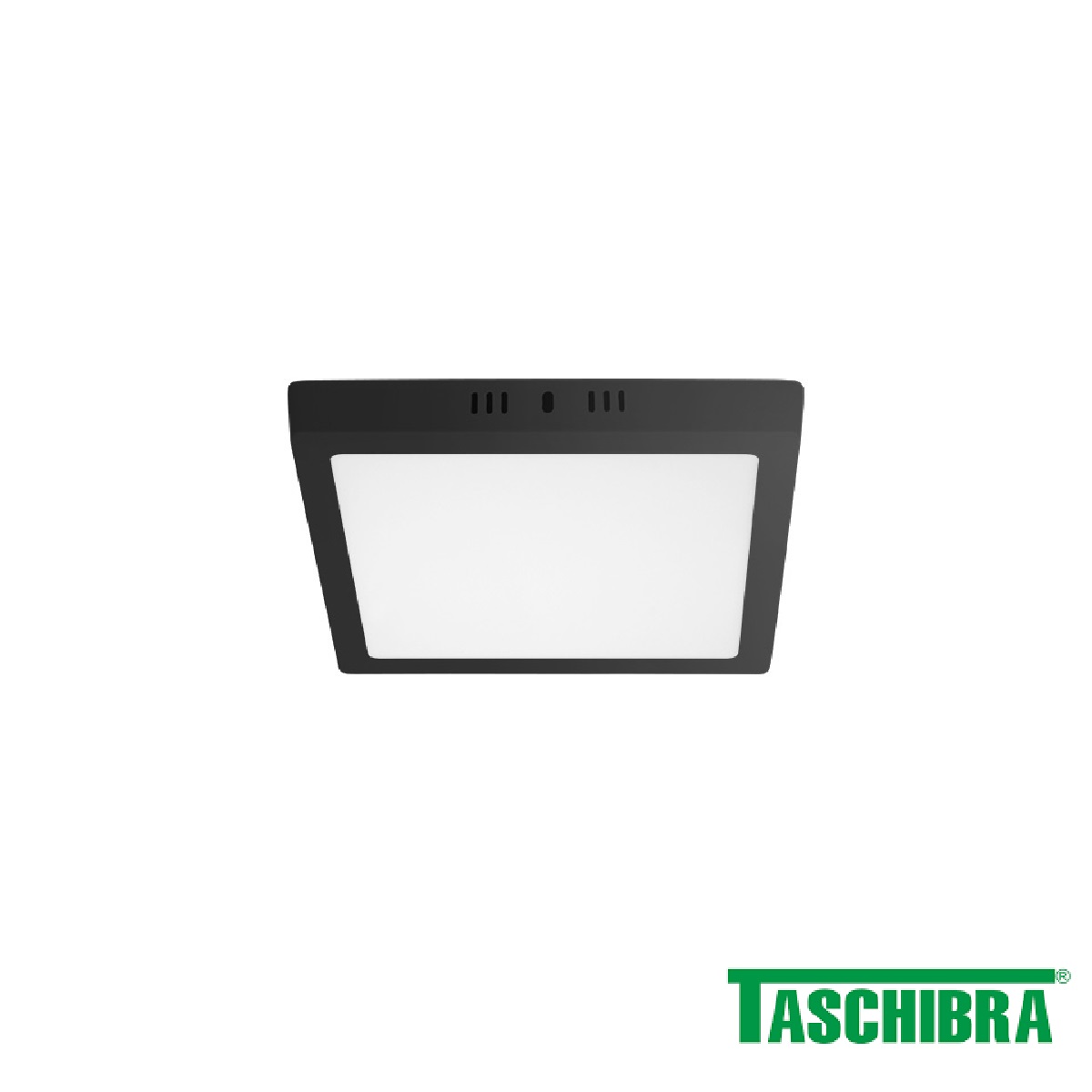 PLAFON LED QUADRADO 3000K 24W SOBREPOR PRETO  TASCHIBRA