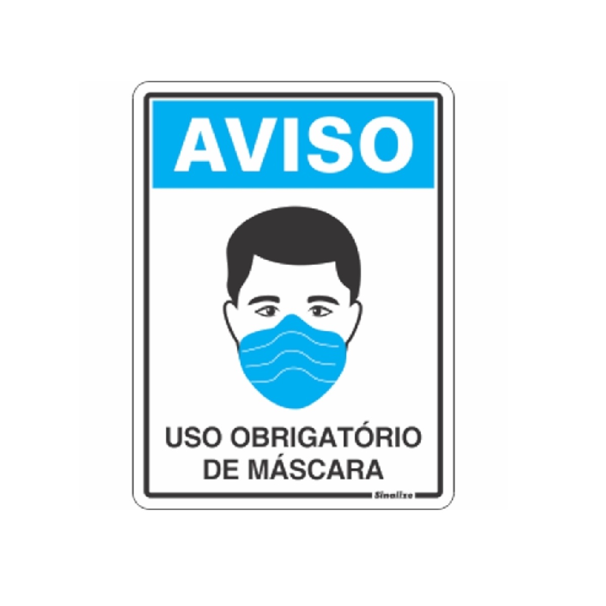 PLACA OBRIGATORIO USO MASCARA 15X20CM