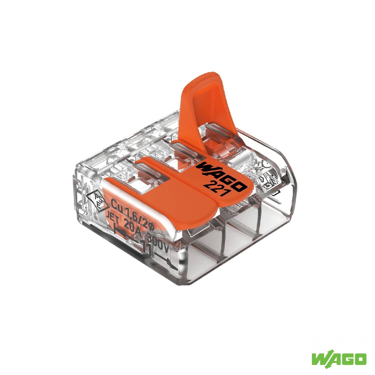 CONECTOR EMENDA E DERIVACAO 3P 32A 0,14/4MM WAGO